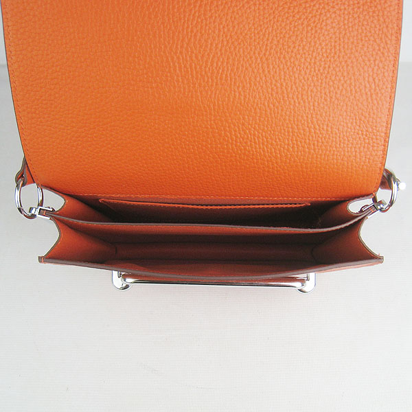 Fake Hermes Togo Leather Messenger Bag Orange 8078 - Click Image to Close